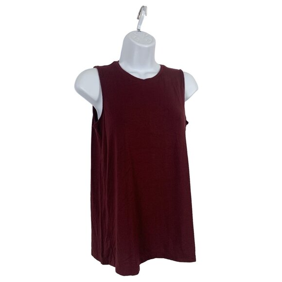 Nine West Soft Spun Burgundy Sleeveless Tank Top Womens Casual Summer Size Small - Picture 3 of 8